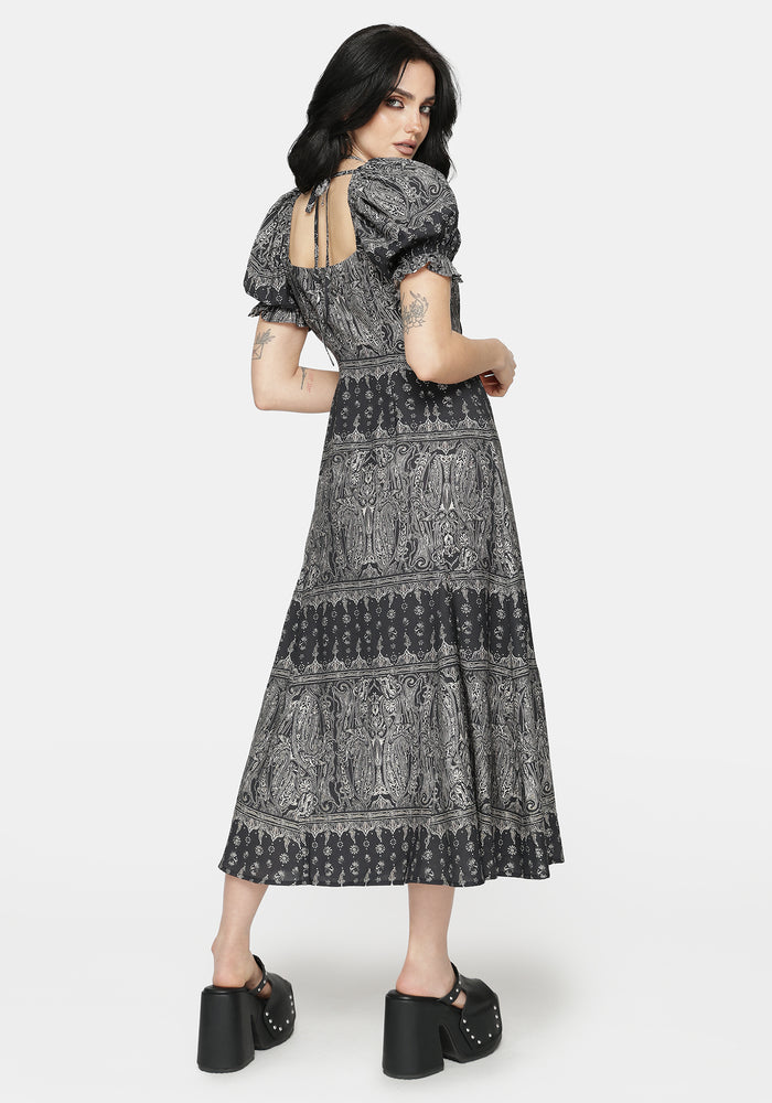 Zelira Paisley Print Midi Dress