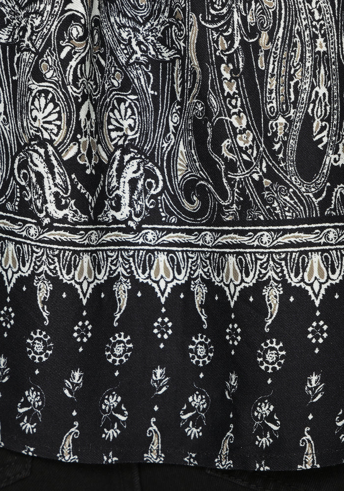 Zelira Paisley Print Open Collar Shirt