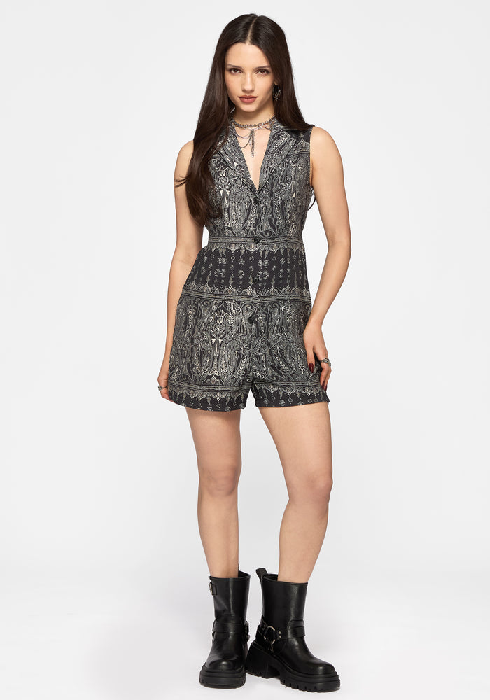 Zelira Paisley Print Playsuit