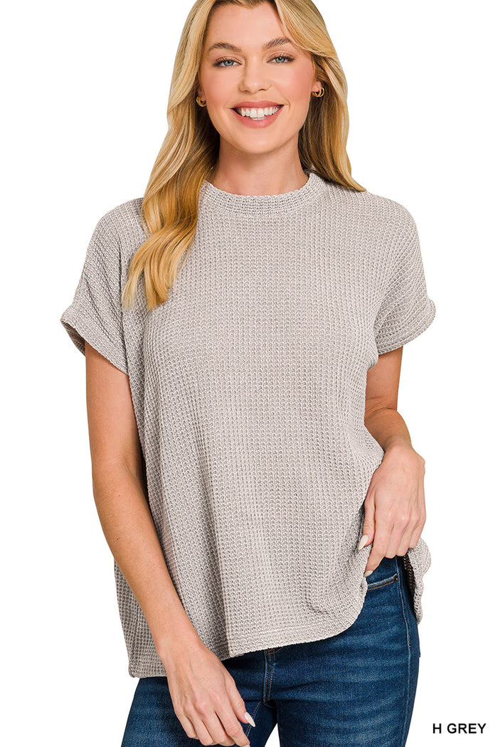 Zenana Chenille Waffle Cap Sleeve Sweater - 9th Anniversary Deal *FINAL SALE*