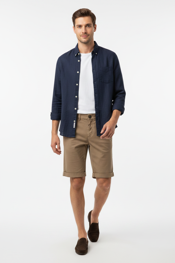WAM DENIM Korte Broek 72456 Zurex Dark Beige - Lifestyle