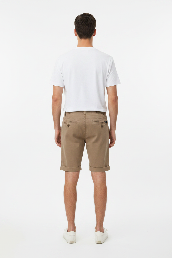 WAM DENIM Korte Broek 72456 Zurex Dark Beige - Back View
