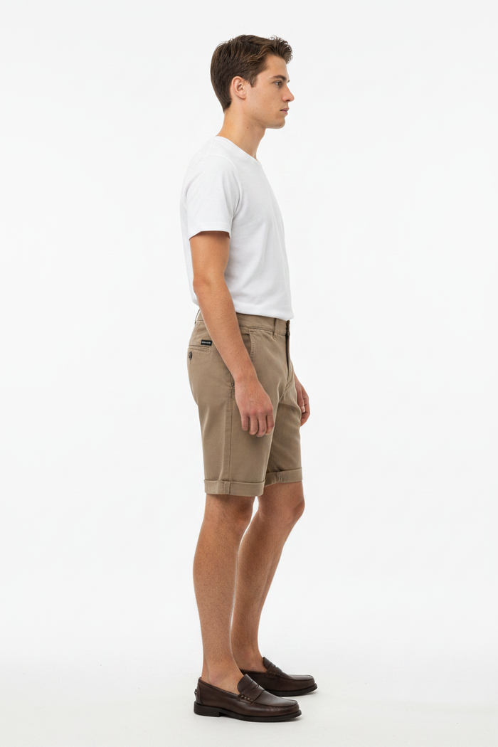 WAM DENIM Korte Broek 72456 Zurex Dark Beige - Side View